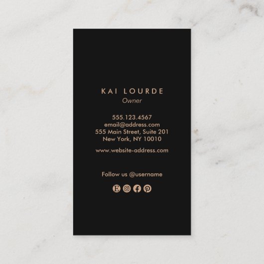 Gold Serpent Snake Business Card Visitenkarte (Rückseite)