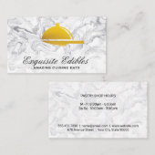 Gold Serviertablett Knife Logo | Cuisinen Visitenkarte (Vorne/Hinten)