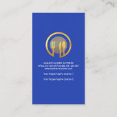 Gold Serving Dish Cutlery Bright Blue Butler Visitenkarte (Rückseite)