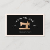 Gold Sewing Machine Tailor or Seamstress Black Telefonnummerkarte (Vorderseite)