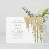 Gold Shades Willow Tree Elegantes Brautparty Einladung (Stehend Vorderseite)