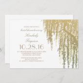 Gold Shades Willow Tree Elegantes Brautparty Einladung (Vorne/Hinten)