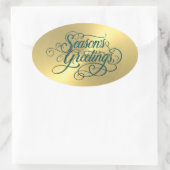 Gold Sheen Aquamarin Season Grüße Sticker (Tasche)