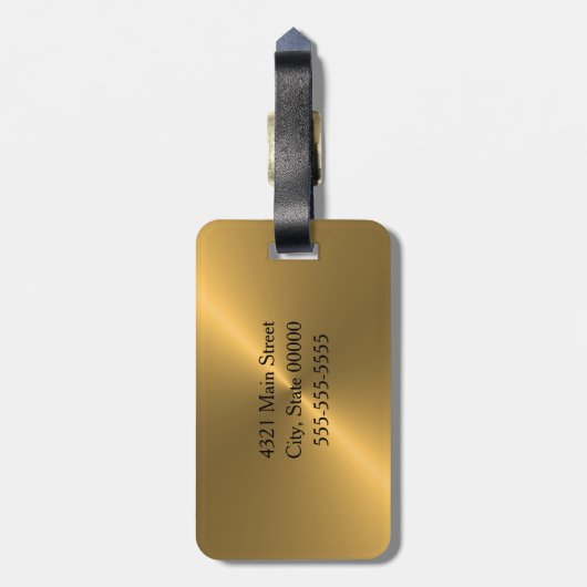 Gold Sheen Gepäckanhänger (Rückseite vertikal)
