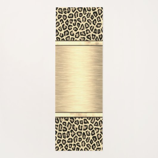 Gold Sheen Gold Leopard Print Yogamatte (Rückseite)