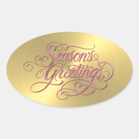 Gold Sheen Pink Saison Grüße Sticker (Vorderseite)