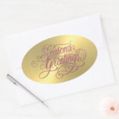Gold Sheen Pink Saison Grüße Sticker (Umschlag)