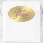 Gold Sheen Pink Saison Grüße Sticker (Tasche)