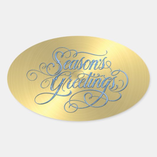 Gold Sheen Season's Greetings Sticker (Vorderseite)