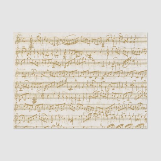 Gold Sheet Music Handgeschriebene Vintage Noten be Seidenpapier (Vorderseite)