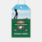 Gold Shield Custom Golf Monogram Design Geschenkanhänger (Rückseite)