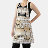 Gold Shih Tzu Niedlich Cartoon Dog & Name Schürze (InSitu)