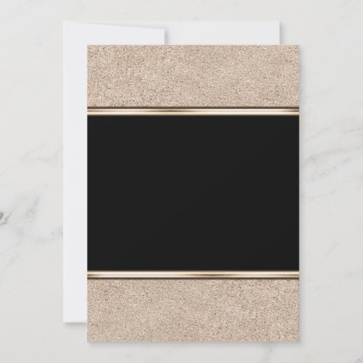 Gold Shimmer & Black Elegant jede Veranstaltung Ei Einladung (Rückseite)