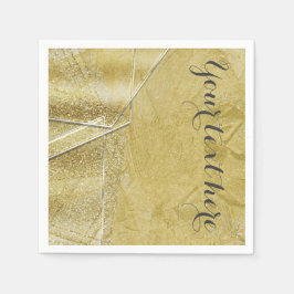 Gold Shimmer Crystal Glass Glam Designer Style Serviette