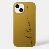 Gold Shimmer Eleganter Calligrafy Script Name Case-Mate iPhone Hülle (Rückseite)