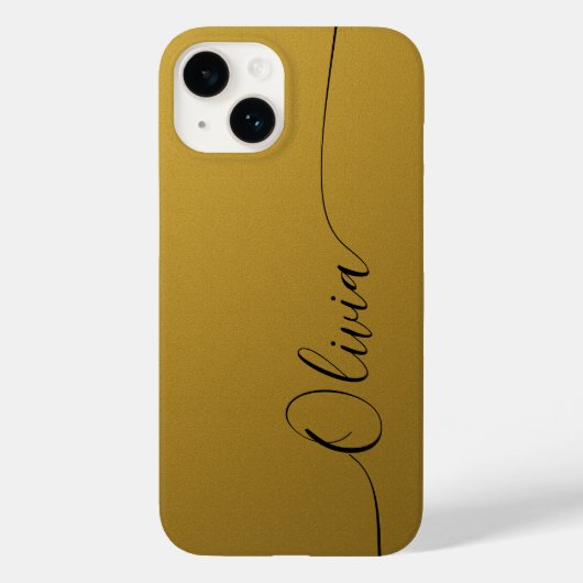 Gold Shimmer Eleganter Calligrafy Script Name Case-Mate iPhone Hülle (Rückseite)