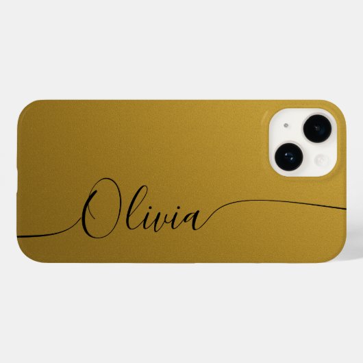 Gold Shimmer Eleganter Calligrafy Script Name Case-Mate iPhone Hülle (Rückseite (Horizontal))