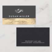 Gold Shimmer Grau Farbblock Visitenkarte (Vorne/Hinten)