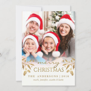 Gold Shimmer Holliday Foto Card Feiertagskarte