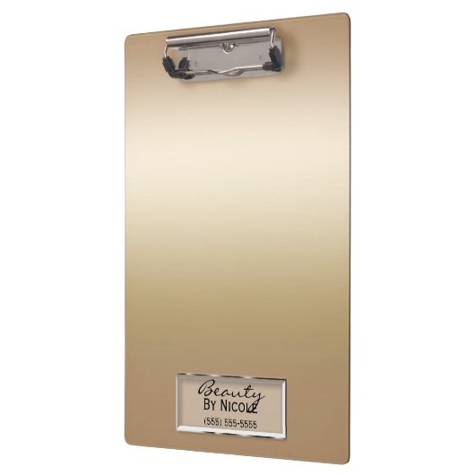 Gold Shimmer Shine Elegantes Chic Glam Personalisi Klemmbrett (Links)