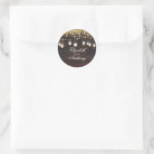 Gold Shimmer und Mason Jar leuchten rustikal Runder Aufkleber (Tasche)