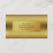 Gold Shimmer und stilvolle Imitate Gold Frame Visitenkarte (Rückseite)
