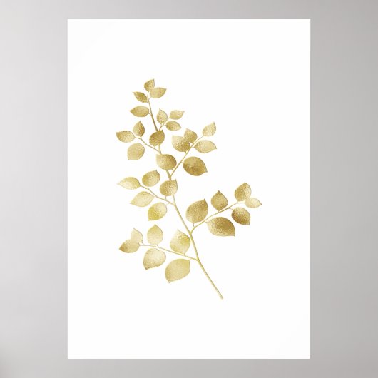 Gold Shimmery Blätter Matte Poster (Vorne)