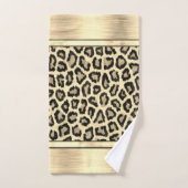 Gold Shimmery Leopard Print Badhandtuch Set (Handtuch)
