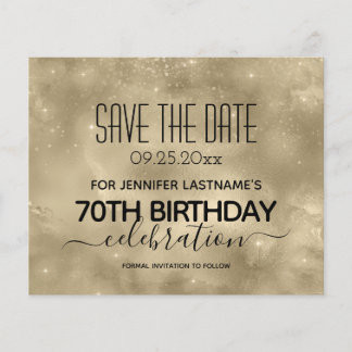 Gold Shine 70. Geburtstag Save the Date Budget