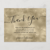 Gold Shine Budget Danke Karte (Vorderseite)