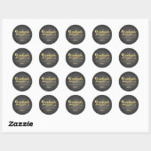 Gold Shine Chalkboard Abschluss Round Stickers (Blatt)