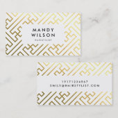 Gold Shine Geometric Muster Business Cards Visitenkarte (Vorne/Hinten)