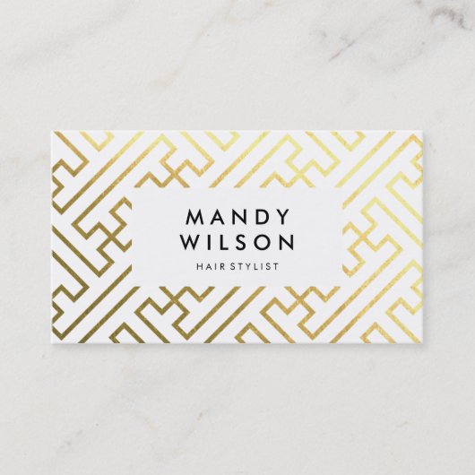 Gold Shine Geometric Muster Business Cards Visitenkarte (Vorderseite)