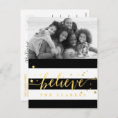 Gold Shine glaubt | Holiday Foto Postkarte (Vorne/Hinten)