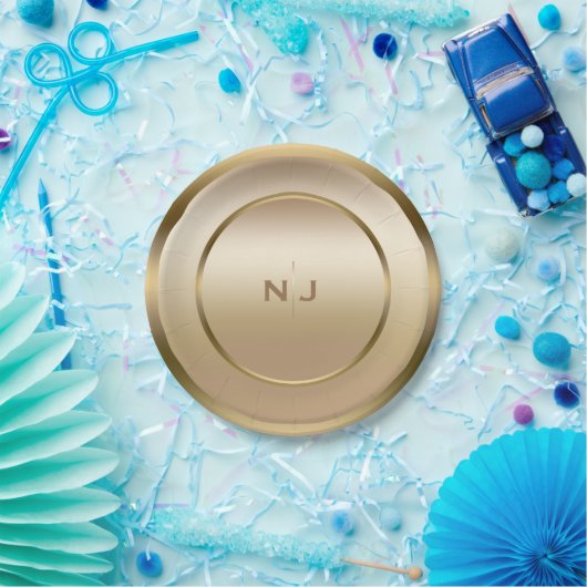 Gold Shine Golden Shiny Modernes Glam Party Pappteller (Party)