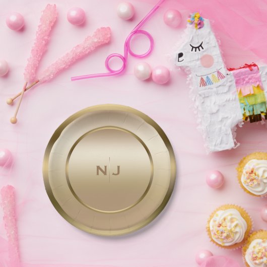 Gold Shine Golden Shiny Modernes Glam Party Pappteller (Party)