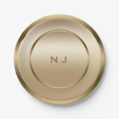 Gold Shine Golden Shiny Modernes Glam Party Pappteller (Vorderseite)