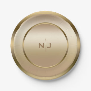 Gold Shine Golden Shiny Modernes Glam Party Pappteller