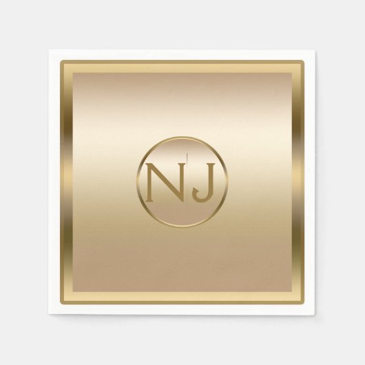 Gold Shine Golden Shiny Modernes Glam Party Serviette (Vorderseite)