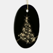 Gold Shine of Stars auf Weihnachtsbaum Dunkel Keramik Ornament (Rechts)
