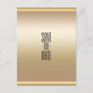 Gold Shine Shiny Chic Glam Save the Date Ankündigungspostkarte