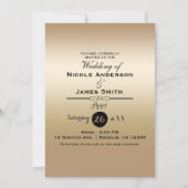 Gold Shine Shiny Metallic Elegante Hochzeit Einladung (Vorderseite)