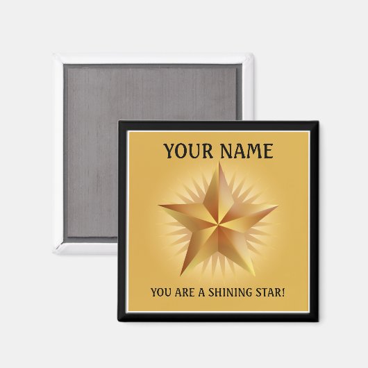 Gold Shinting Star Custom Magnet (Vorderseite/Rückseite)