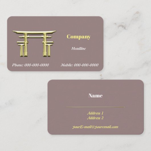 Gold Shinto Visitenkarte (Vorne/Hinten)