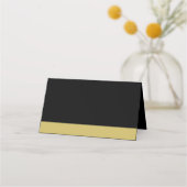 Gold Shiny Blume Palm Blätter auf schwarz Terminkarte (Rückseite)