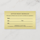 Gold Shiny Dog Paw auf Black Pet Grooming Service Terminkarte (Rückseite)