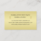 Gold Shiny Dog Paw auf Black Pet Grooming Service Treuekarte (Rückseite)