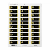 Gold Shiny Dog Paw auf schwarzem Hintergrund (Vorne)