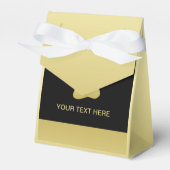 Gold Shiny Dog Paw auf schwarzem Hintergrund Geschenkschachtel (Vorderseite)