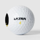 Gold Shiny Dog Paw auf schwarzem Hintergrund Golfball (Logo)